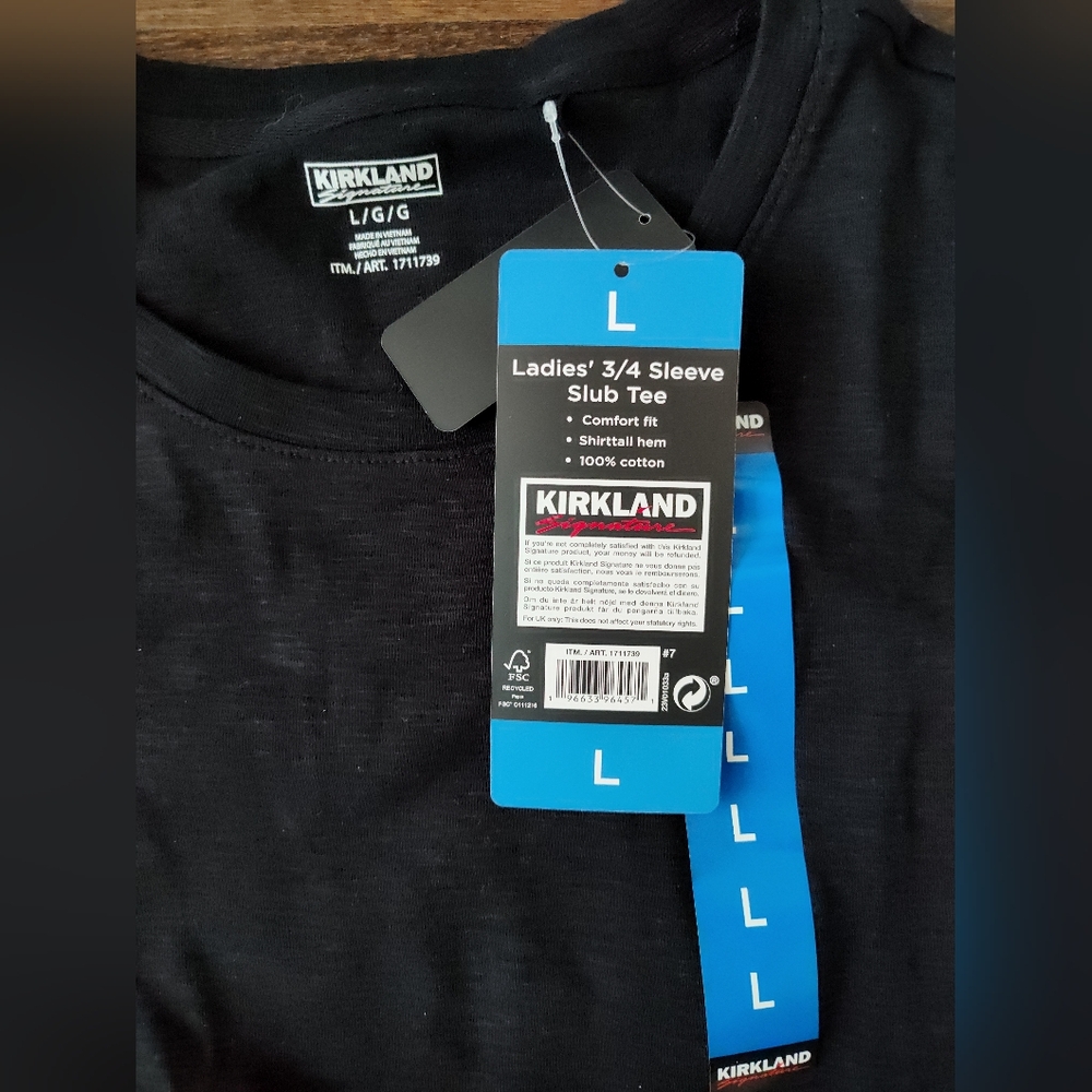 New Kirkland Signature Women Girls Slub Tee 2-pack White Select Size 100% Cotton - Picture 10 of 15
